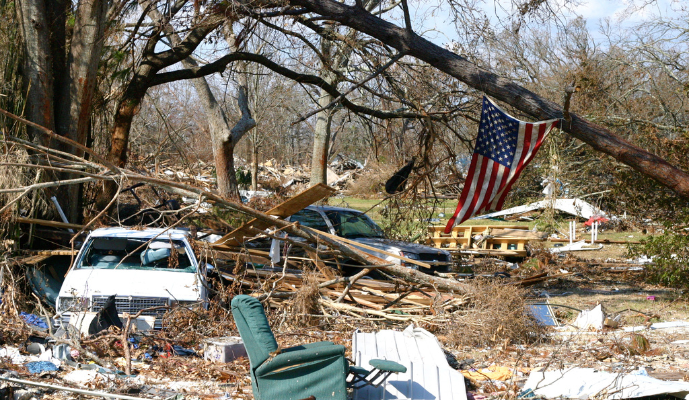 Hurricane struck street