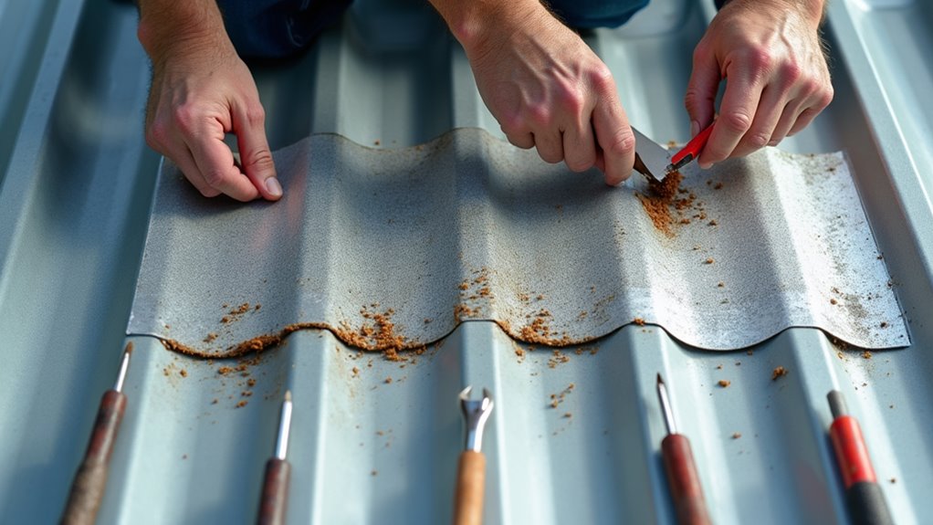 repairing metal roof holes