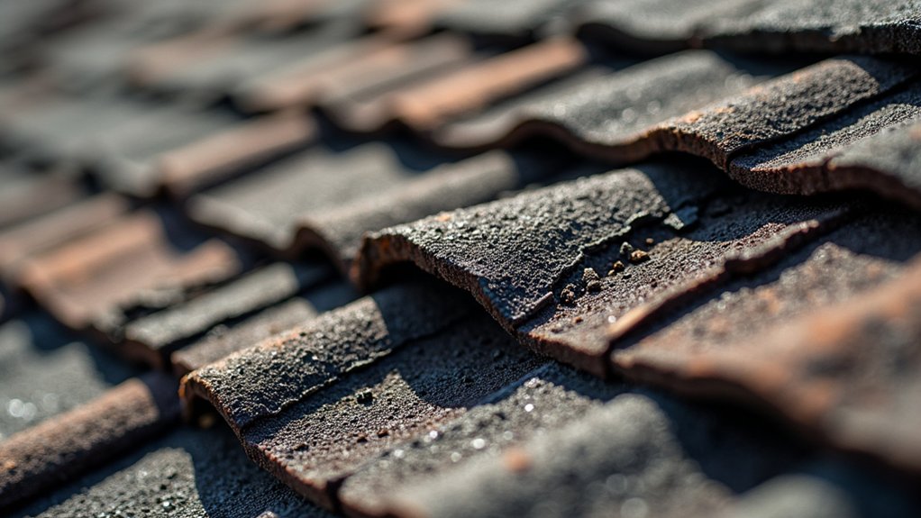 gradual roof material deterioration and aging