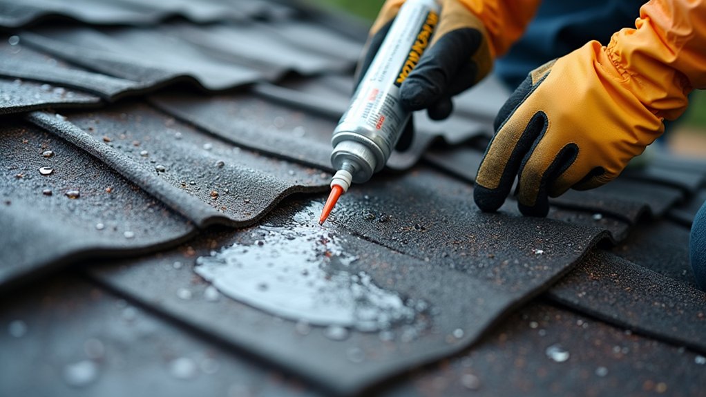 temporary roof leak emergency sealant application
